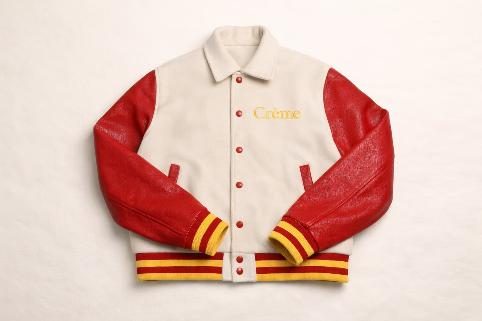 Crème Varsity Jacket